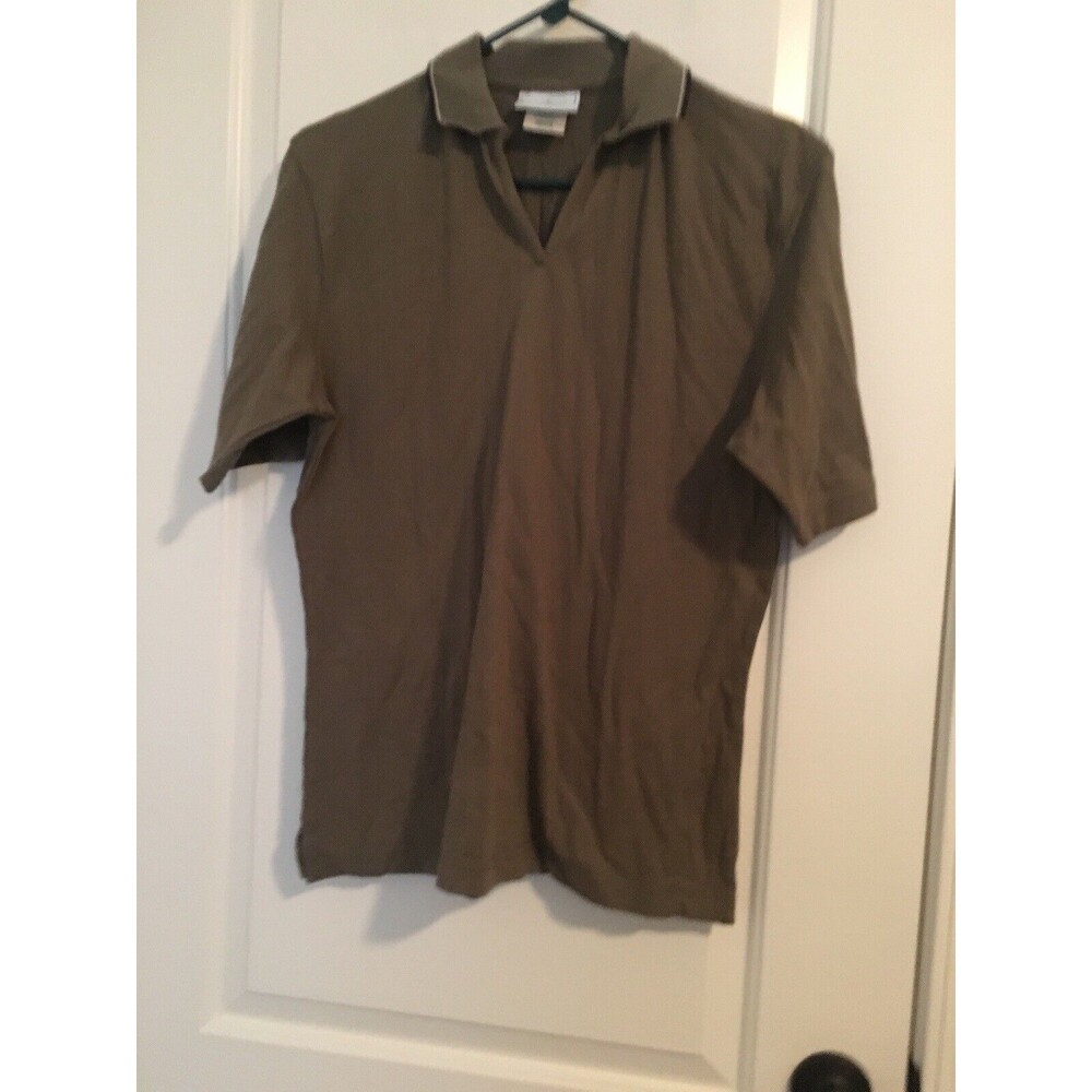 Outer Banks Adult Green Short Sleeve Polo Shirt Button & Pullover Size Medium